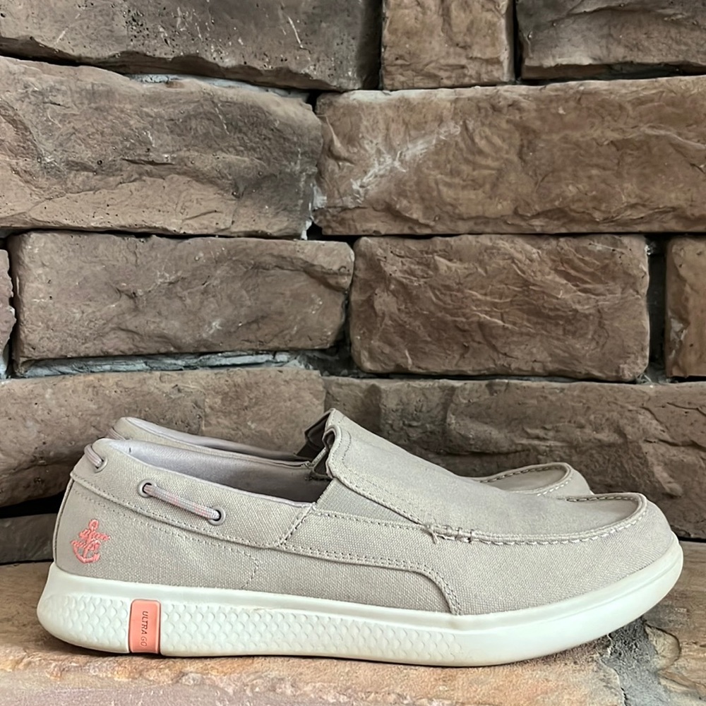 Skechers Performance Glide Ultra Boat Shoes / Natural‎ / SZ 9.5